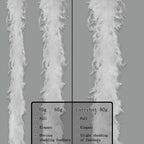 Larryhot White Fluffy Boas Feathers - 80g 2Yards Boas for Party,Christmas Tree,Concert,Wedding and Home Decoration (80g - White)