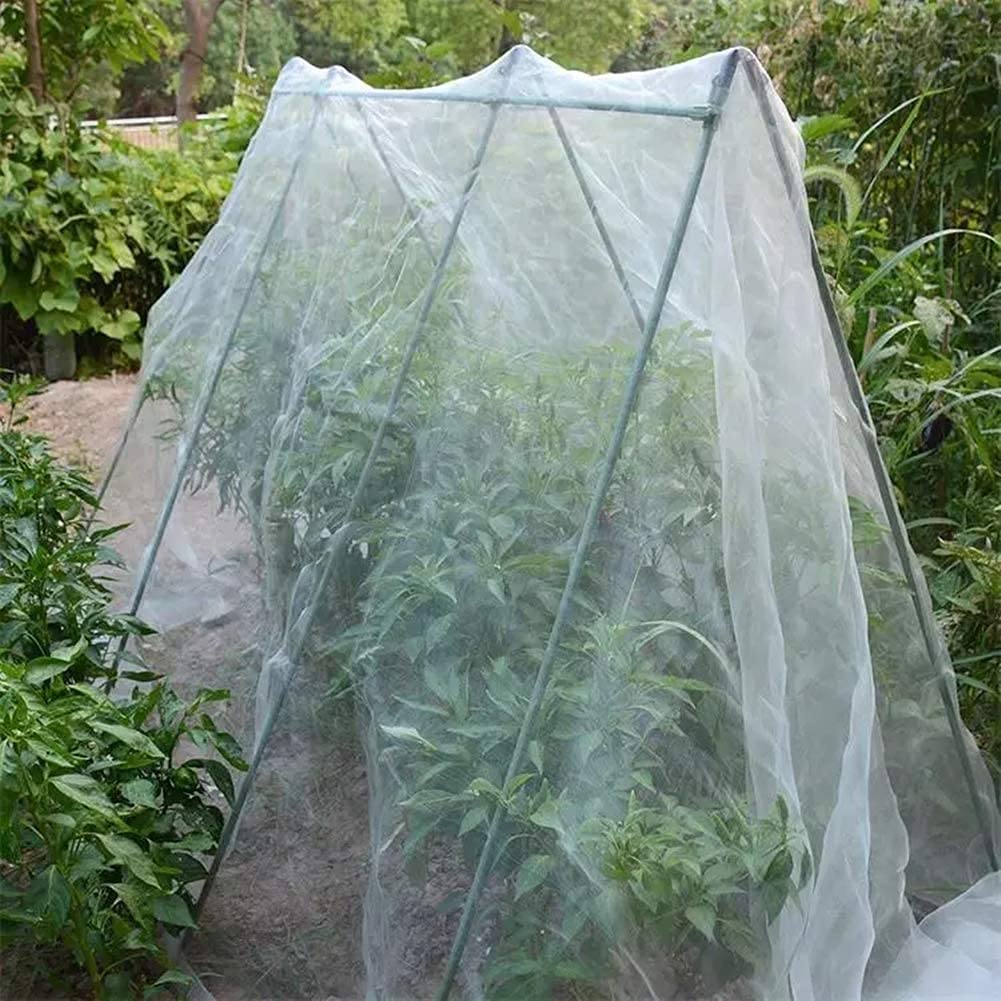 Agfabric Garden Netting 9.5'x30' Insect Pest Barrier Bird Netting for Garden Protection,Row Cover Mesh Netting for Vegetables Fruit Trees and Plants,White