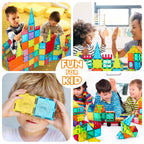 Jasonwell Magnetic Tiles Building Blocks Set for Boys Girls Preschool Educational Magnet Construction Kit Stacking STEM Toys Christmas Birthday Gifts for Kids Toddlers 3 4 5 6 7 8 9 10 + Year Old