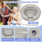 LOKFEHRE Large Portable Inflatable Hair Washing Basin for Bedridden - Wash Hair in Bed with Inflatable Shampoo Bowl.Hair Washing Basin for Elderly,Disabled,Injured,Ideal Inflatable Sink for Locs Detox