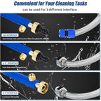 Raddile Hydro Jet High Pressure Power Washer - Magic Power Washer Extendable Wand, Flexible Water Hose Universal Nozzle, Gutter Patio Car Pet Window Cleaning (18inch-Blue)