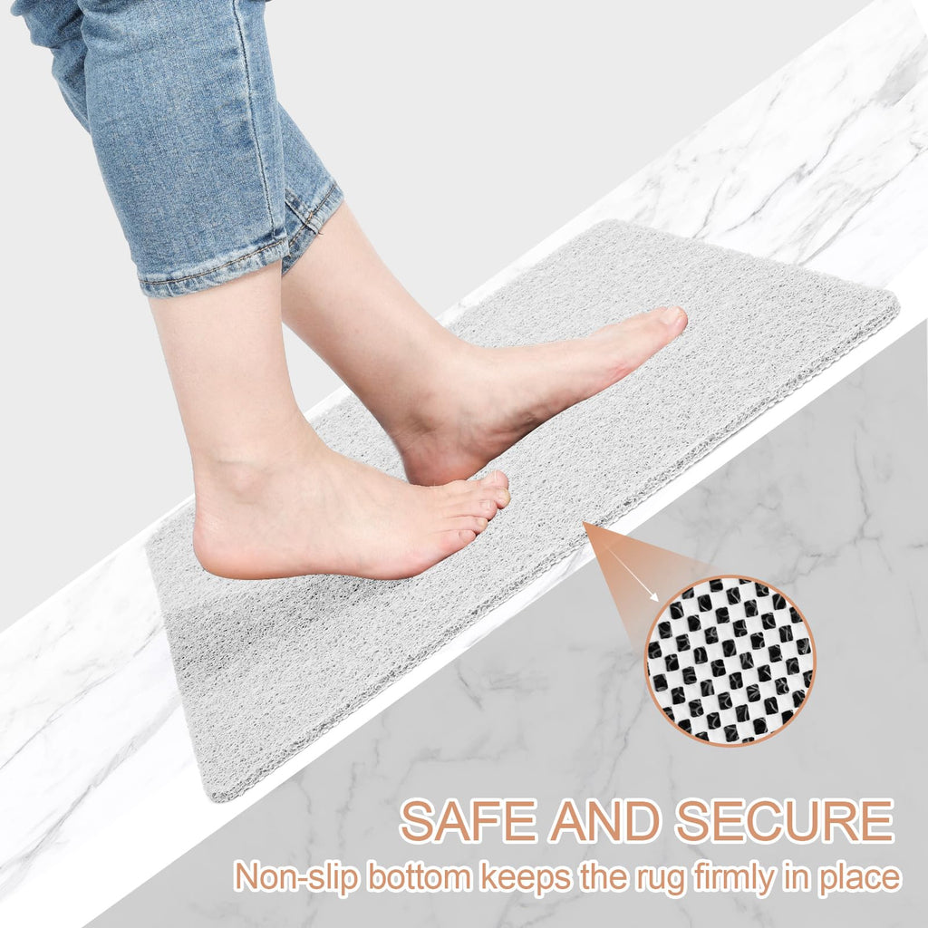 Joyhalo Shower Mats for Showers Anti Slip for Elderly, 24'' x 24'' Non Slip Bath Mat for Inside Shower, Bath Tub Mats for Bathroom Non Slip for Shower, PVC Loofah Bathroom Mats, White