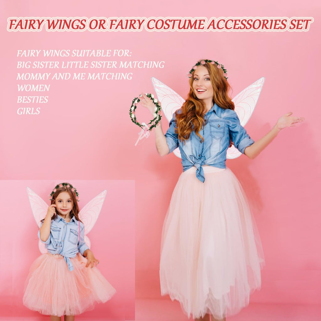 Generic Fairy Wings for Adults, Butterfly Wings for Girls, Angel Wings, Fairy Costume for Women Halloween Dress Up Party Favor White, Medium