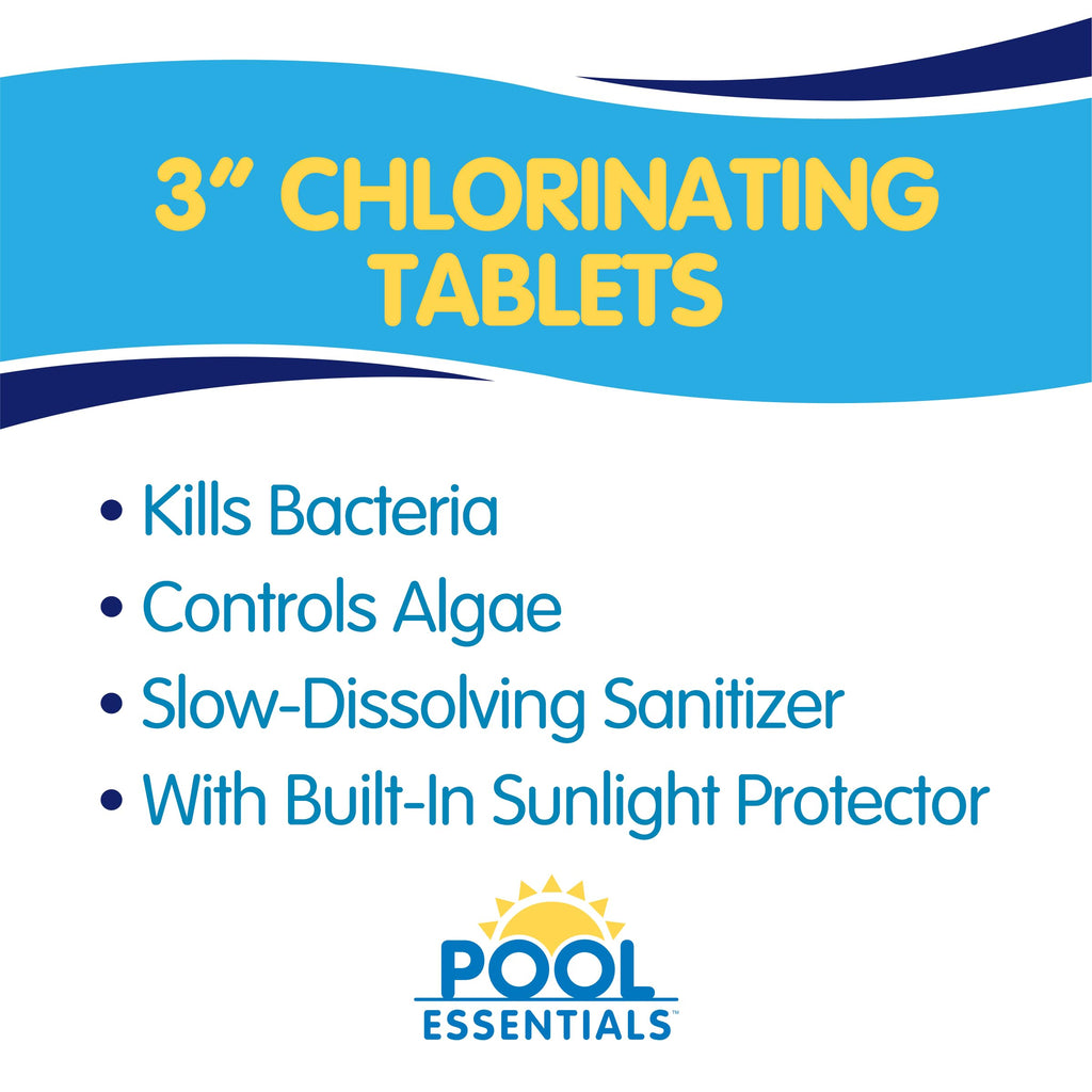 Pool Essentials® 3" Swimming Pool Chlorinating Tablets, Kills Bacteria & Controls Algae, 10LB
