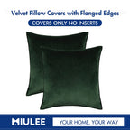 MIULEE Pack of 2 Decorative Velvet Throw Pillow Cover Soft Army Green Pillow Cover Solid Square Cushion Case for Christmas Sofa Bedroom Car 18x 18 Inch 45x 45cm
