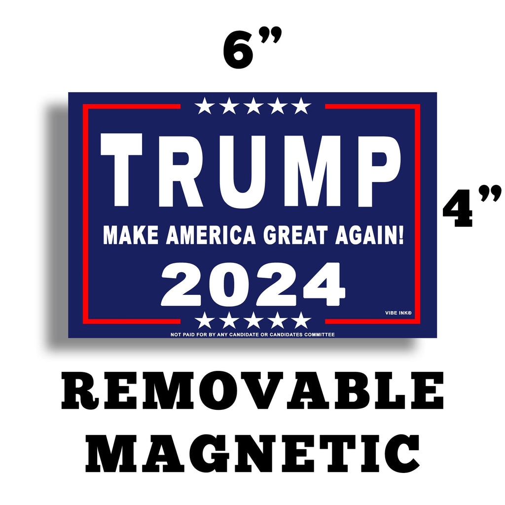 VIBE INK 2024 Donald Trump Yard Signs Made in USA 24x18"" Make America Great Again with Metal Stands, Navy