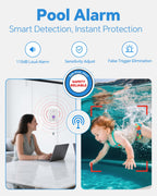 Pool Alarm, Floating Pool Safety Alarms for Inground & Above Ground Pools – Loud 110dB Alert, Adjustable Sensitivity, Protection for Kids & Pets (Blue+Black)