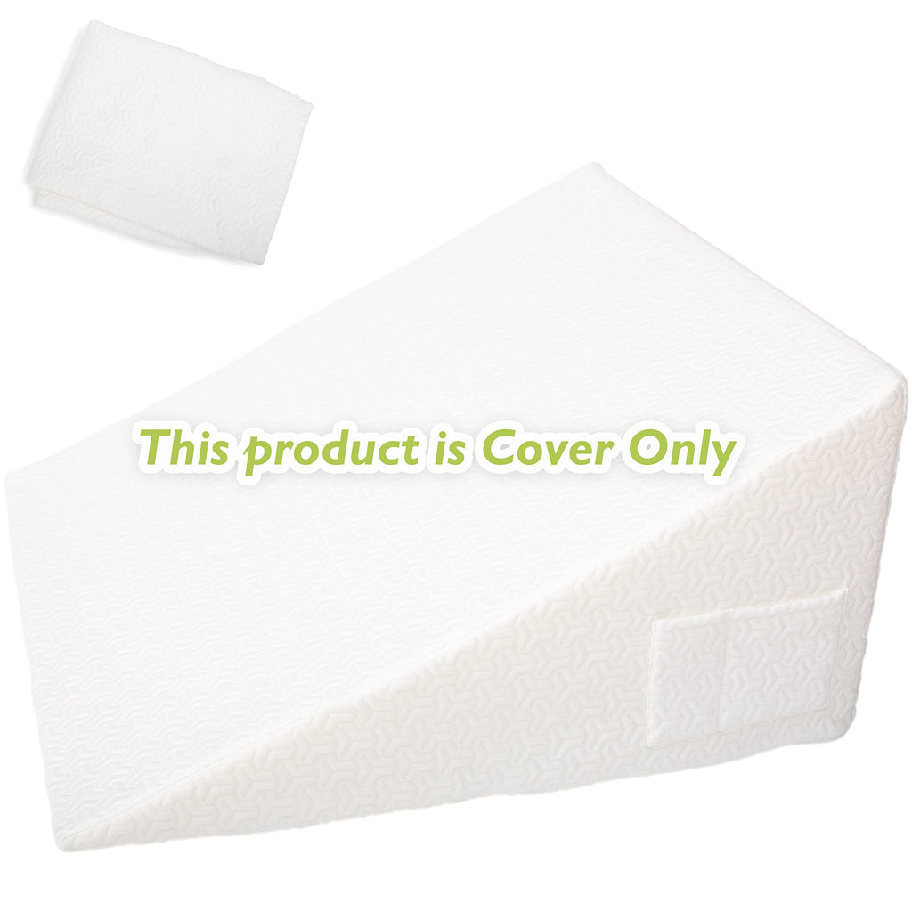 MEOVEN Wedge Pillow Cover for 24x24x12 Bed Wedge Pillow, Hypoallergenic, Replacement Wedge Pillow Case Cover with Zipper & Pockets