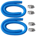 Hxxyilok Pool Hoses Pool Pump Replacement Hose, 1.25 x 59 inch Above Ground Pool Hoses Tubes Compatible with Intex Filter Pump 607, 603, 637, 2 Pack Hose 4 Clamps Poolhose-2Pcs