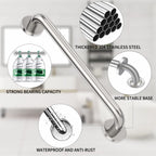 16 Inch Shower Grab Bar 2 Pack Polished Chrome SUS 304 Safety Grab Bars with Concealed Screws, 500lbs Support Assist Bath Handle Balance Bar for Handicap Elderly Pregnant Women for Christmas Gifts