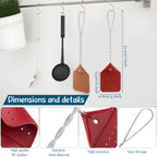 8 Pack 17" Artificial Leather Fly Swatter Manual Heavy Duty Flyswatter with Long Handle Rustic Wasp Swatter for Kitchen Home Indoor Outdoor Flies(Multi Colors, Metal Handle)