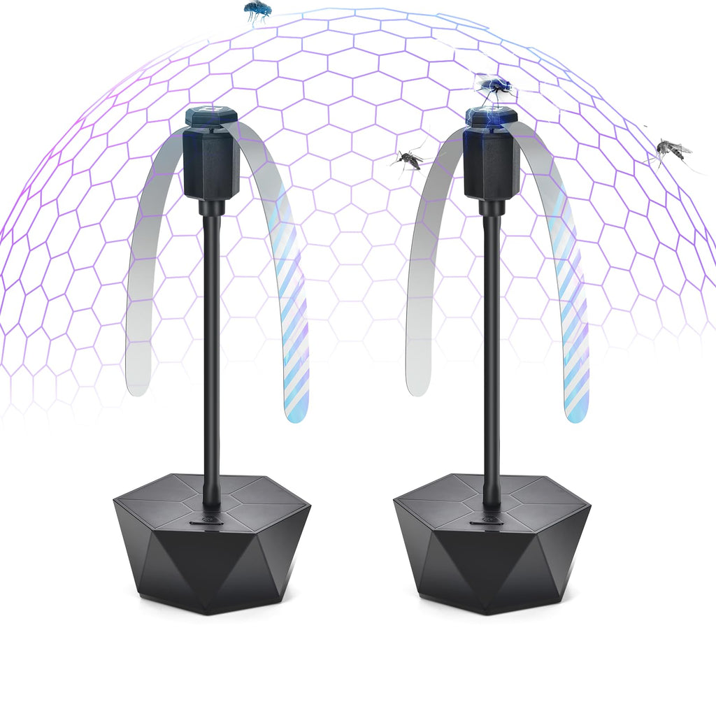 GUIDOT Fly Bug Fans for Food Tables, Fly Control Spinner Table Top Keep Flies Away from Patio Picnic Party Restaurant Kitchen Camping and BBQ