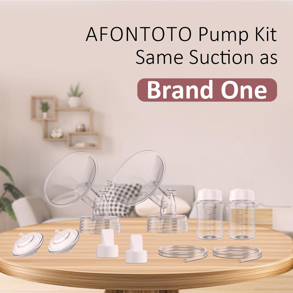 Pump Parts Compatible with Spectra S1/S2/9Plus Breastpump, Full Set Replacement Parts for Spectra Include 24mm Flange,Duckbill Valve,Backflow Protector,Tube,Bottle, Not Original S2/S1 Accessories