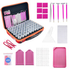 LIRUNQIU Diamond Painting Storage Containers, 30 Slots Diamond Art Accessories and Tools Kits Storage Box(Orange)