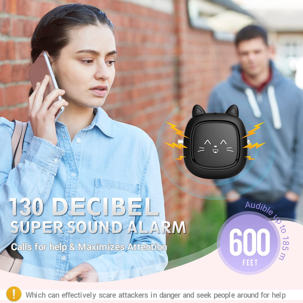 Safe Sound Personal Alarm, 130 dB Loud Siren Song Emergency Security Alarm Keychain with LED Light, Personal Sound Safety Siren for Women, Men, Children, Elderly(Black)