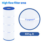 Cryspool® 07069 Filter Compatible with Clean & Clear Plus 320, CCP320, PCC80-PAK4, R173573, 817-0081, C-7470, FC-1976, 4×80 Sq. Ft Pool Filter Cartridge, 4 Pack