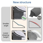 Vekkia Queen Bed Wedge Pillow for Headboard Gap Filler(0-7"),High-Density Foam,Prevents Pillows & Items from Falling,Ergonomic Design,Large Storage Pockets, Removable&Washable Cover,Gray,60''x7''x11''