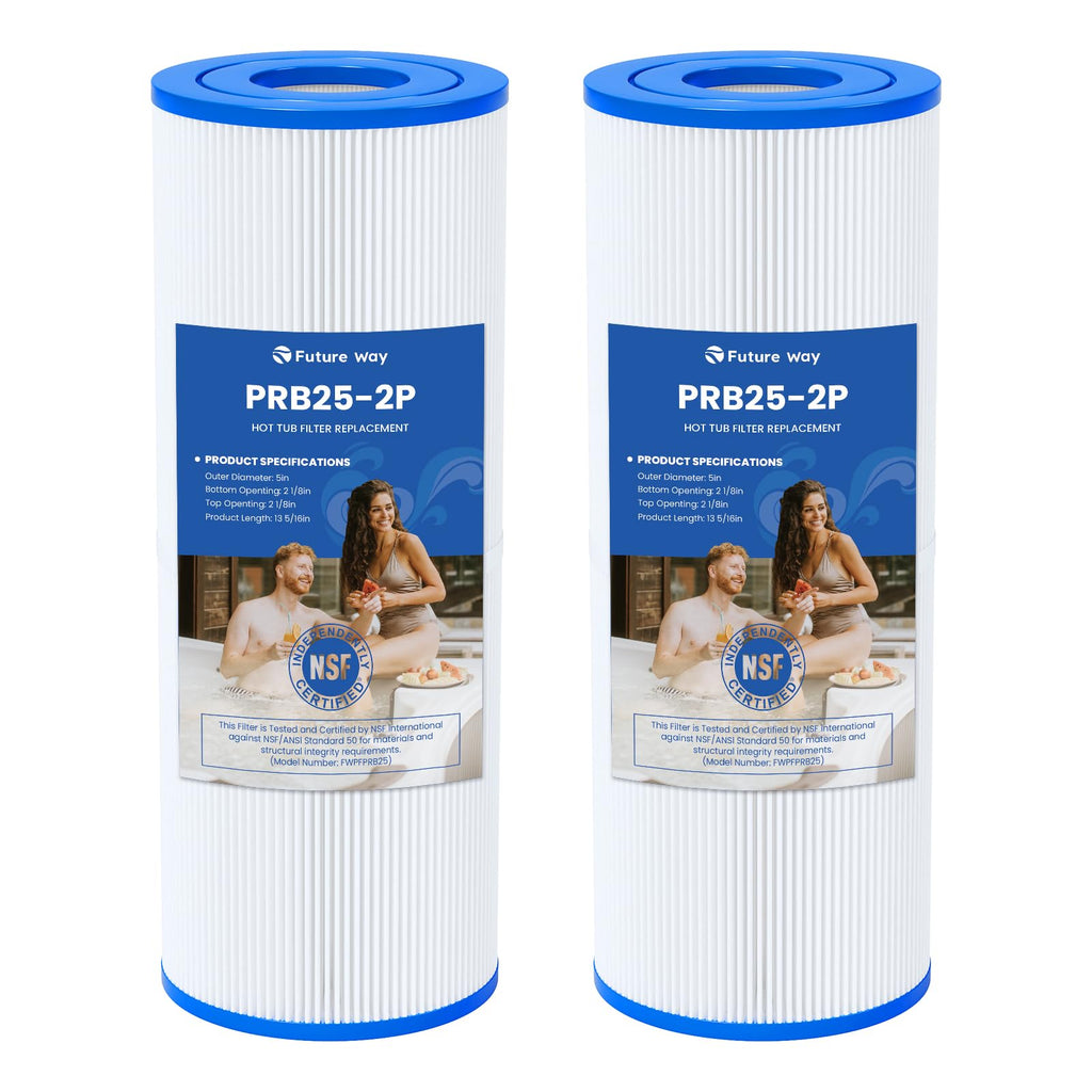 Future Way PRB25-IN Hot Tub Filter Replacement for Pleatco PRB25, Unicel C-4326, Guardian 413-106, Filbur FC-2375/FC-2370, 5X13 Drop in Spa Filter, 25 sq.ft, 2 Pack
