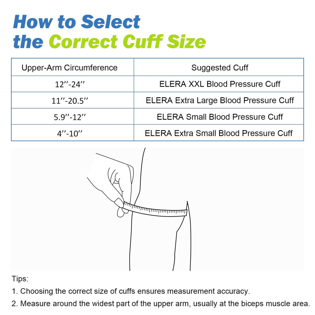 XXL Blood Pressure Cuff Compatible with Omron 9”-24” (22-60CM), Extra Large BP Replacement Cuff for Big Arms - includes 6 Connectors
