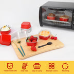 LNYZQUS 5oz Cupcake Pans Disposable Ramekins 40 Pack, Aluminum Foil Cupcake Liners With Lids,Square Brownie Mini Cake Baking Pans,Cupcake Cups Muffin Tin Holders-Red