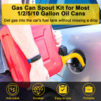 Godboy Gas Can Spout Replacement, Gas Can Nozzle, (5 Kit-Yellow) Flexible Pour Nozzle Suitable for Most 1/2/5/10 Gal Oil Cans, Fuel Can Spout Replacement