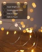 Brightown Solar String Lights, 2 Packs Total 66Ft 200 LED Solar Fairy Lights with 8 Modes, Waterproof Solar Lights for Outside Patio Yard Tree Wedding Christmas(Warm White)