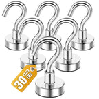 Magnetic Hooks, 30lbs+ Magnet Hook 2026 Cruise Cabin Ship Essentials N52 Strong Kitchen Utensil Racks Refrigerator Fridge Magnets Hanging for Classroom Beach Vacation Grills Home 6 Pack