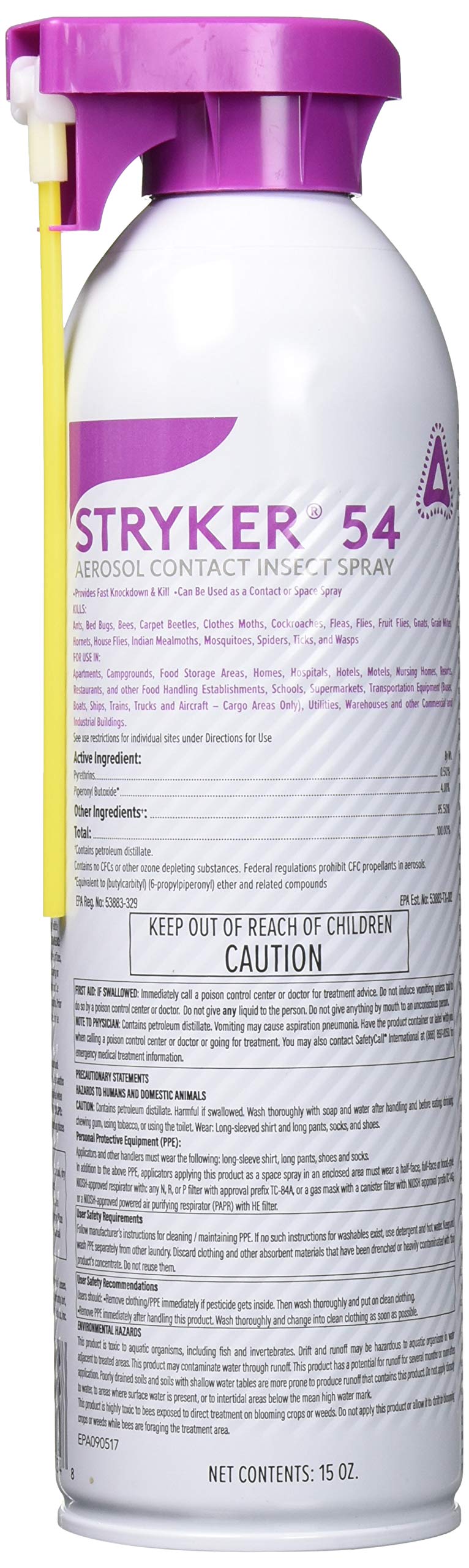 Control Solutions Inc. 82770003 Stryker 54 Contact Insect Spray, Clear Aerosol & CSI 15 oz Stryker Wasp & Hornet Killer