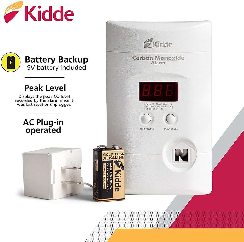 Kidde 2-Pack Plug-in and 10-Year Battery Carbon Monoxide Detectors with Digital Display