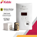 Kidde Carbon Monoxide Detector, Plug In Wall with 9-Volt Battery Backup, Digital LED Display, 4 Pack