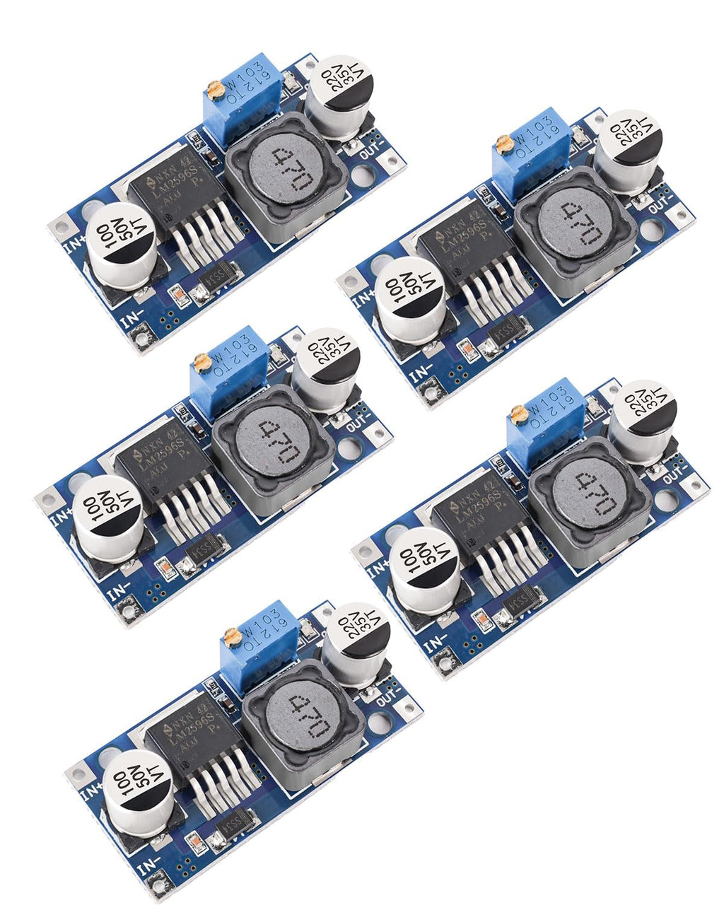 5 Pack LM2596 DC to DC Buck Converter 3.0-40V to 1.5-35V Adjustable Voltage Regulator Electronic Voltage Stabilizer Power Supply Step Down Module
