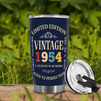 DEKIDOKA 70th Birthday Gifts For Men and Women, 1954 Stainless Steel Tumbler, 70th Birthday Gift Ideas, 70th Birthday, 70 Year Old Birthday Gifts for Mom Dad Family Birthday Valentine Christmas