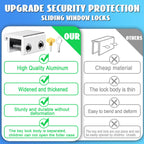 HYIEOU Sliding Window Locks (6 Sets), Secure Window Lock with Key, Window Locks for Up and Down Windows & Horizontal Sliding Windows, Adjustable Window Lock, Sturdy and Durable, Does Not Deform.