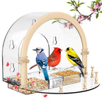 HCGADON Large Window Bird Feeders with 5 Strong Suction Cups - Wild Bird Feeders for Viewing - Outdoor Birdhouse with Unique Greek Theater Style Design - Perfect for Elderly Viewing