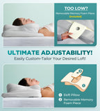 EKIFT Ease Now Cervical Neck Pillow for Pain Relief, Beauty Sleeping Cooling Pillow for Side Back Stomach Sleeper, Odorless Memory Foam Bed Pillows Deep Sleep,Ergonomic Orthopedic Contour Neck Support