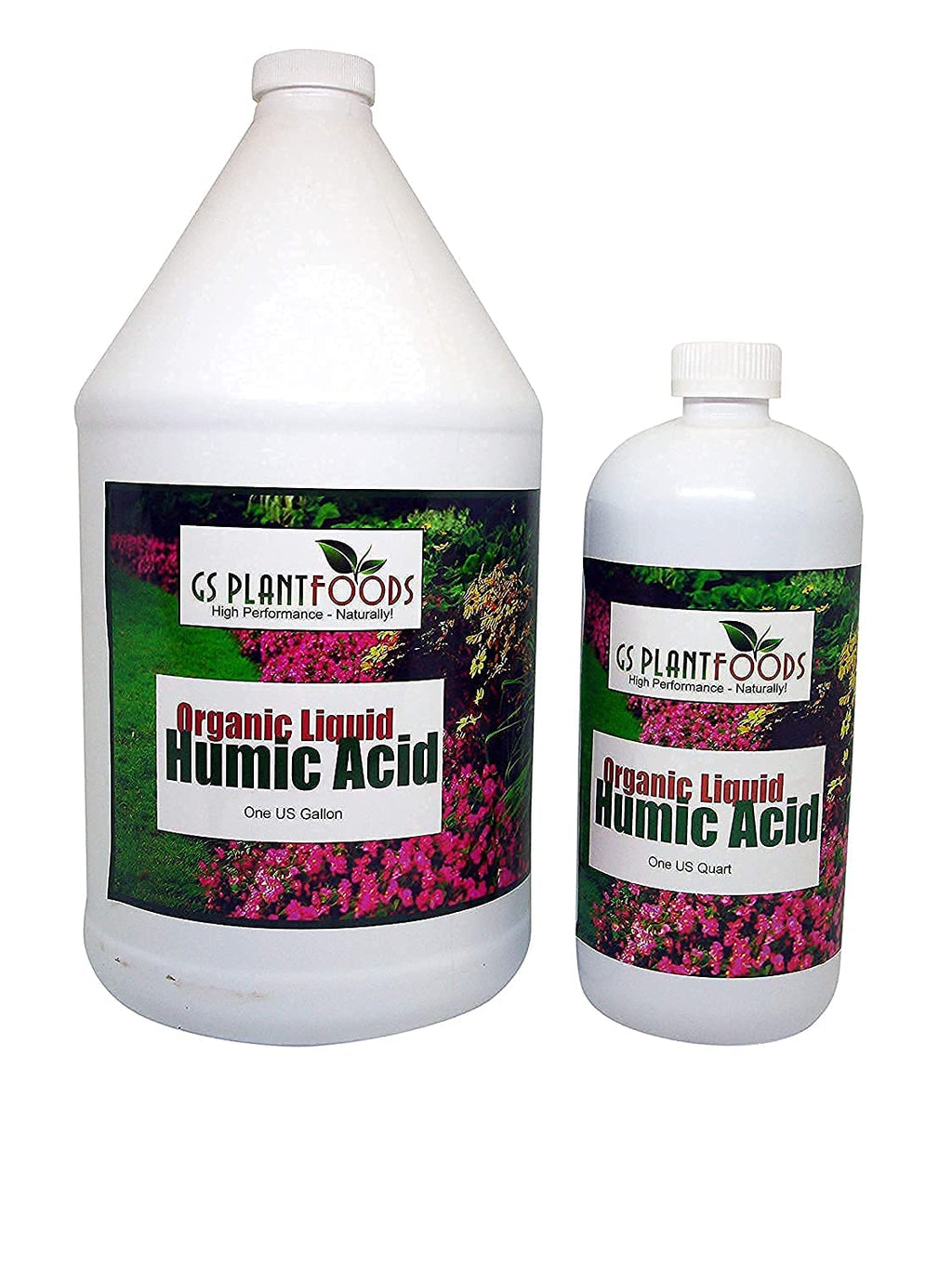 GS Plant Foods Organic Liquid Humic Acid with Fulvic - Concentrate Fertilizer for Enhanced Nutrient Uptake and Soil Conditioning - 1 Gallon