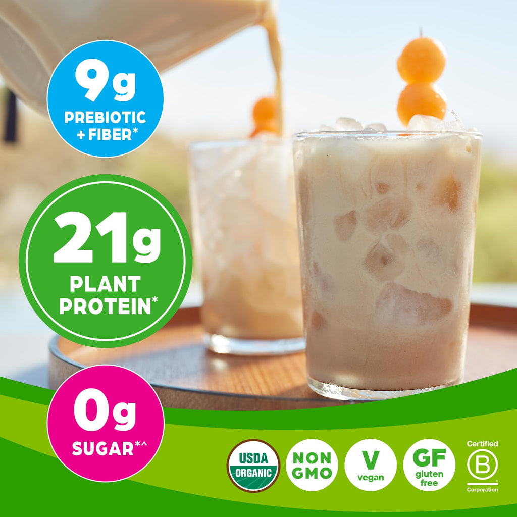 Orgain Organic Vegan Protein Powder, Horchata - 21g Plant Based Protein, 9g Prebiotic Fiber, Low Net Carb, No Lactose Ingredients, No Added Sugar, Non-GMO, For Shakes & Smoothies, 2.03 lb
