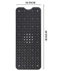 YANZIFLY Bathtub Mat for Shower: Soft Silicone 16X40 Inch Bath Mat Non Slip with Suction Cups Tub Mat for Bathroom for Kids Elderly Extra Large Shower matt Machine Washable - Black