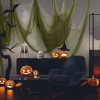 Whaline Halloween Olive Green Creepy Cloth 197 x 87 Inch Spooky Gauze Clothes Halloween Scary Decoration for Haunted Houses Party Supplies Indoor Outdoor