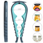 Jar Opener, 5 in 1 Multi Function Can Opener Bottle Opener Kit with Silicone Handle Easy to Use for Children, Elderly and Arthritis Sufferers (New blue)