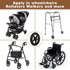 LDXDRU 4Pcs 6 Inch Replacement Walker Wheels, Wheelchair Front Wheels with 4 Axles, Rubber Rollator Wheel Replacement Universal Wheelchair Replacement Wheel Accessories, Black