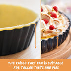 RICHSC-PAN Deep Tart Pan, 9.5 x 2.2 Inches Non-Stick Tall Tart Pan Bottom Can Be Removed. Suitable for Making Various Pies, Tarts and Quiche. Easy to Clean is the Choice for Home Baking