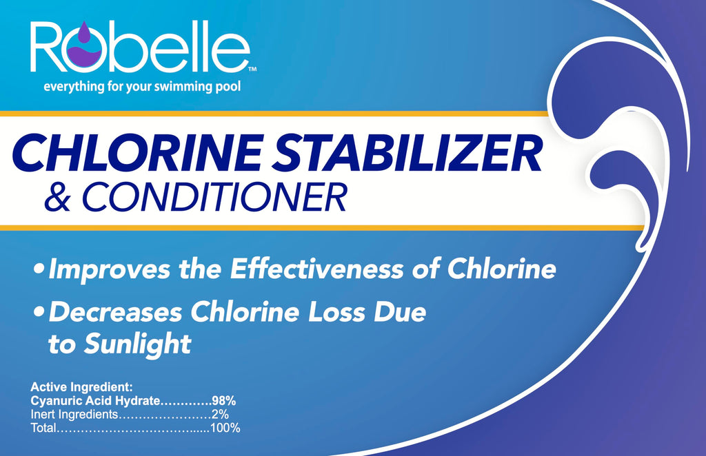 Robelle 7-Pounds Premium Chlorine Stabilizer and Conditioner, Concentrated Cyanuric Acid for Pools, Pool Stabilizer, Helps Chlorine Last Longer