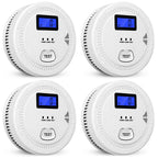 4-Pack,Smoke and Carbon Monoxide Detector,2 in 1 CO & Smoke Alarm,Carbon Monoxide Detectors,Smoke Detector,85dB in Alarm,LCD Screen,Wireless,Easy to Install