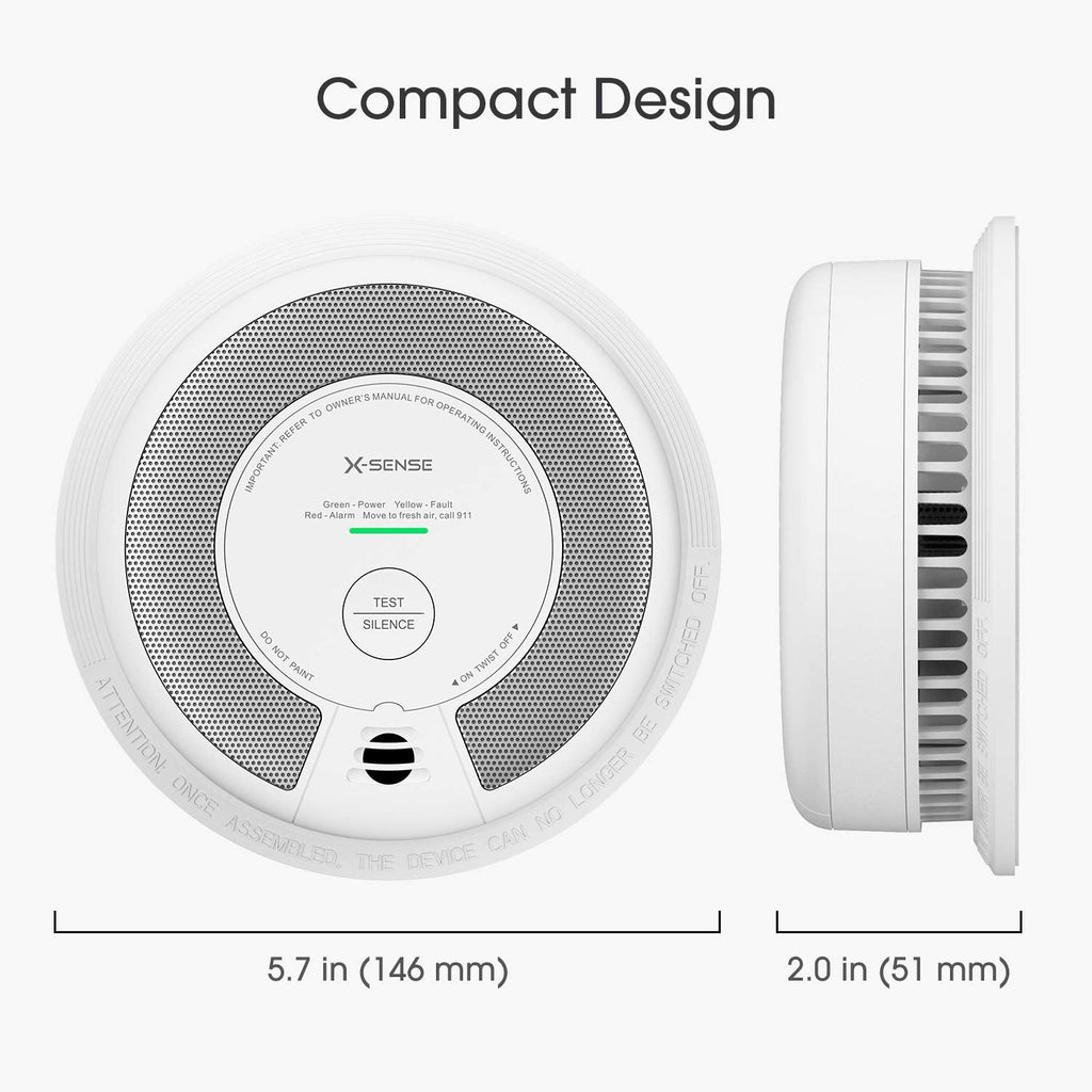 X-Sense 2-in-1 Smoke and Carbon Monoxide Detector Alarm (Not Hardwired), 10-Year Battery-Operated Dual Sensor Fire & CO Alarm, SC06, 3-Pack