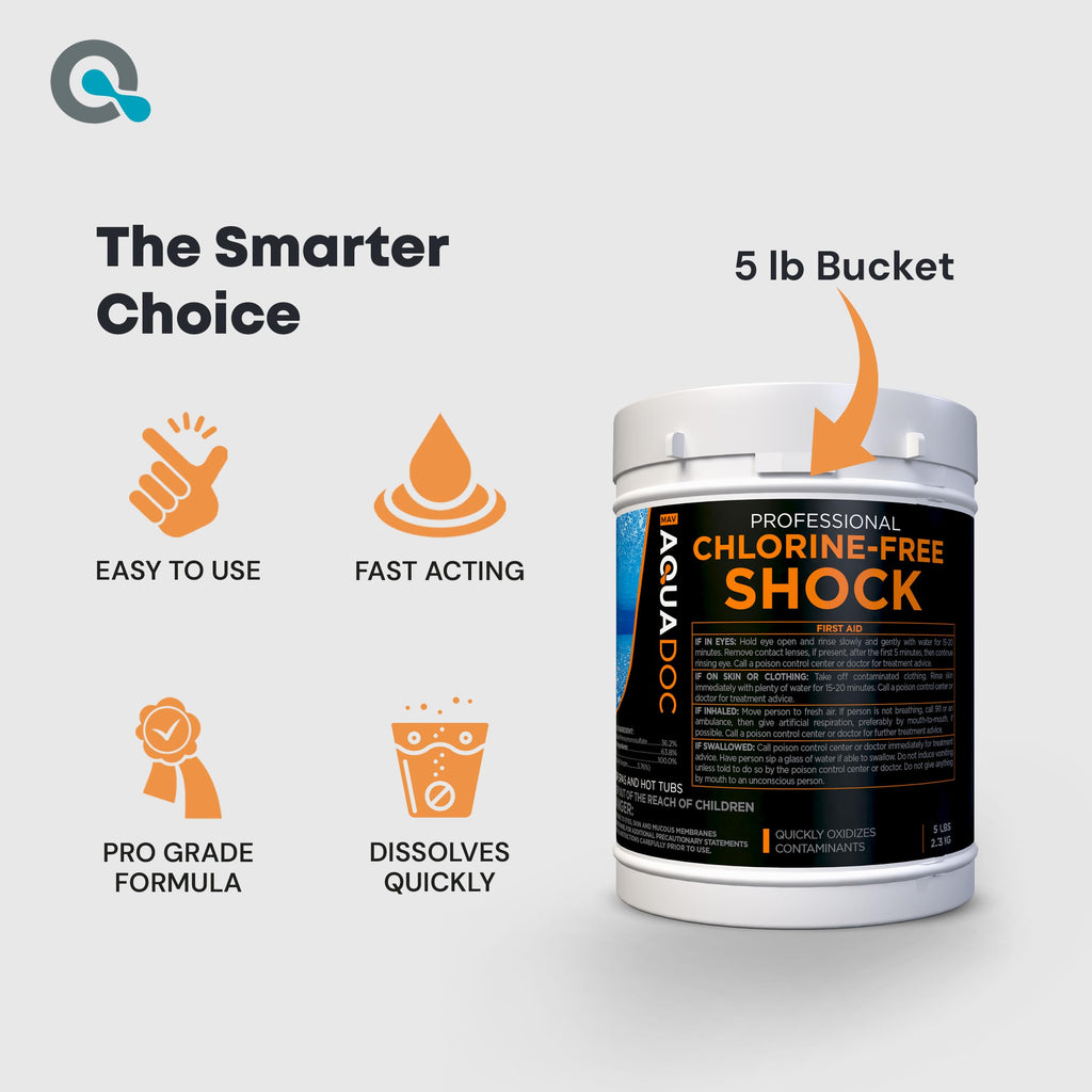 Aquadoc Non-Chlorine Spa Shock for Hot Tub - Chlorine Free Treatment & Enhanced Shock to Assist Bromine - Suitable Oxidizer - 5lbs