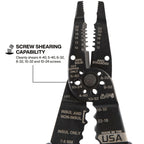 Klein Tools 1025 Long Nose Multi-Purpose Wire Stripper, Made in USA Professional Electrician Tools, Crimping Tool, Cable Stripper for 10-20 AWG Solid, 12-22 AWG Stranded Wire