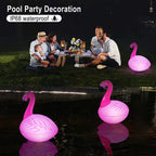 Cootway Flamingo Floating Pool Lights, Waterproof Inflatable Solar Pool Lights for Swimming Pool, Outdoor LED Glow Floating Light for Beach, Garden Backyard, Patio Lawn, Hot tub Decor (1 Piece)