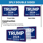Probsin Trump 2024 Flag 3x5 Ft Decorations Outdoor Double Sided 3 Ply Blue Take America Back Flag Heavy Duty Banner Party Supplies Yard Signs Home Decor Hanging Poster with 2 Brass Grommets