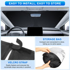 INSAUTO Custom Fit Windshield Sun Shade Accessories for Ford F250 F350 F450 2017-2026, Foldable Front Window Sunshade, UV & Heat Reflector, Keeps Interior Cool, Includes Storage Bag